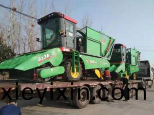 山(shan)東(dong)聊城(cheng)客戶(hu)訂購(gou)的(de)穗(sui)莖兼(jian)收玉米(mi)收(shou)穫(huo)機(ji)已髮(fa)貨